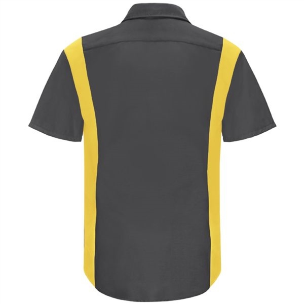 Workwear Outfitters Men's Long Sleeve Perform Plus Shop Shirt w/ Oilblok Tech Charcoal/Yellow, Large SY32CY-RG-L